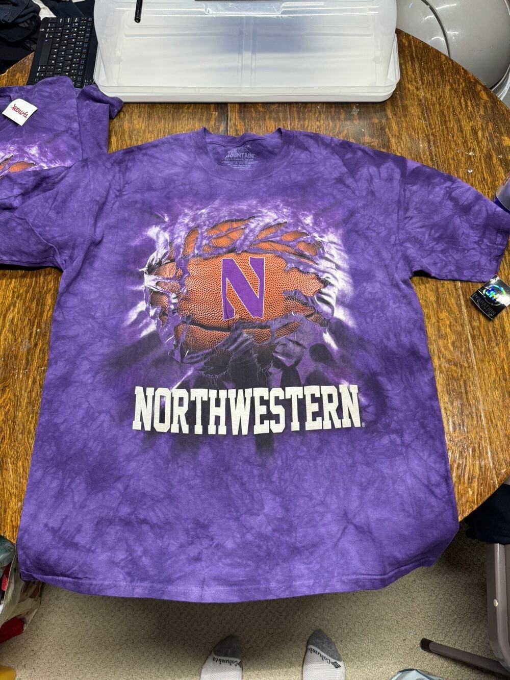 NorthWestern Wildcats T-shirt Size XL Purple Short Sleeve Basketball Logo